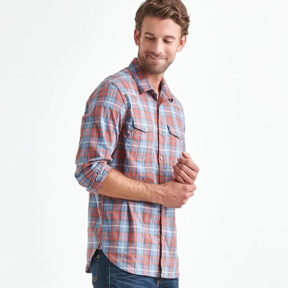 Lucky Brand Saturday Stretch Western Plaid Snap Closure Shirt XL - Picture 2 of 15